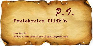 Pavlekovics Ilián névjegykártya